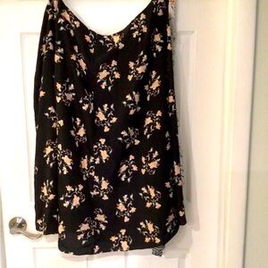 CALVIN KLEIN Size‎ 22 Plus Womens Asymmetric Black Printed Casual Midi Skirt